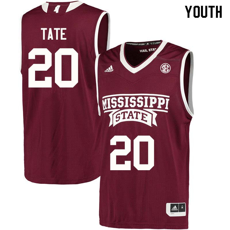 Youth #20 Nyah Tate Mississippi State Bulldogs College Basketball Jerseys Sale-Maroon